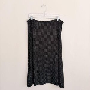 Y2K BLACK AND WHITE CAROLE LITTLE POLKA DOT MIDI SKIRT